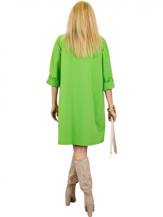 Rochie dama floare 3D decorativa - Gala - vernil [7]