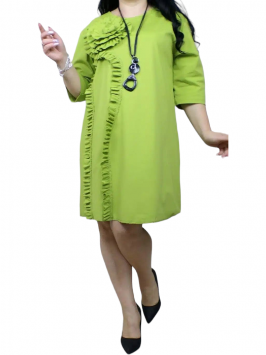 Rochie dama floare 3D decorativa - Gala - vernil [15]