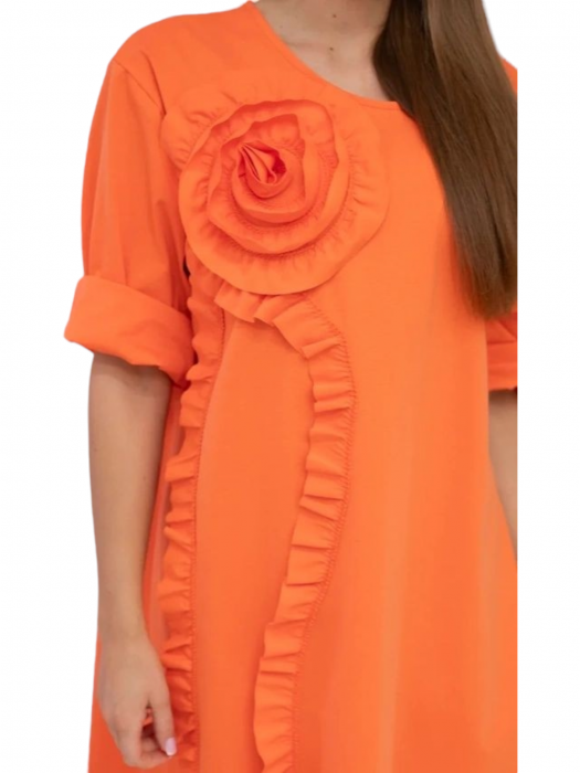 Rochie dama floare 3D decorativa - Gala - portocaliu [3]