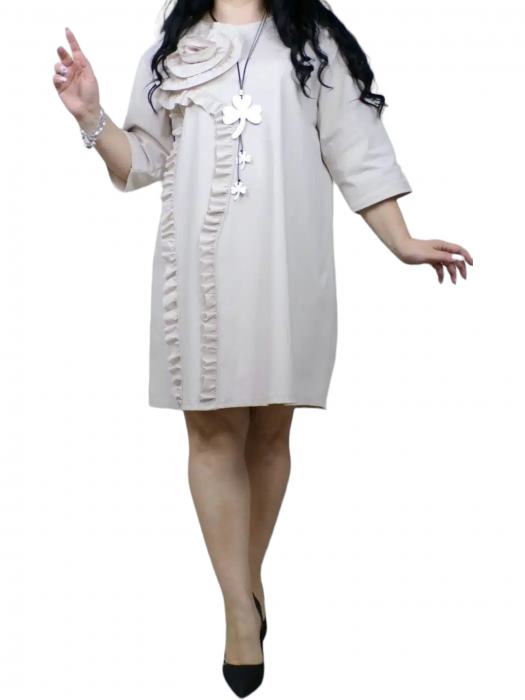 Rochie dama floare 3D decorativa - Gala - gri [11]