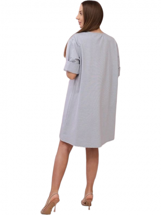 Rochie dama floare 3D decorativa - Gala - gri [2]