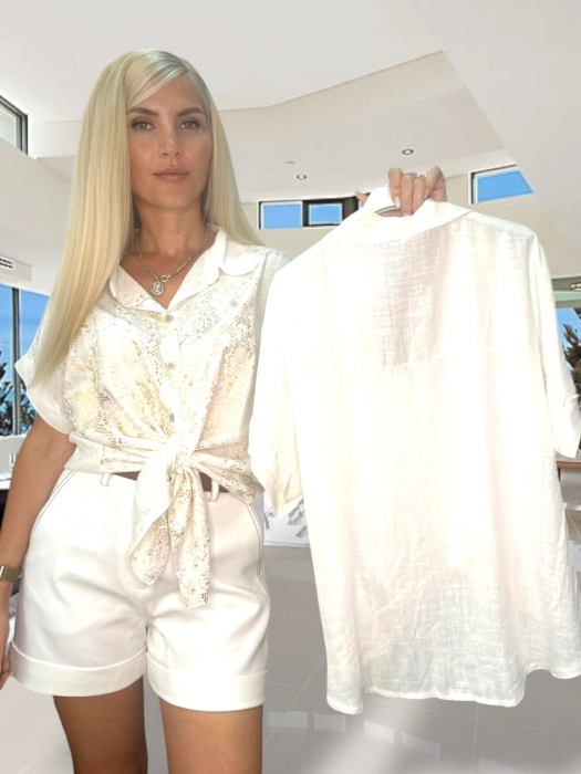 Camasa dama Pretty Woman insertii aurii [5]
