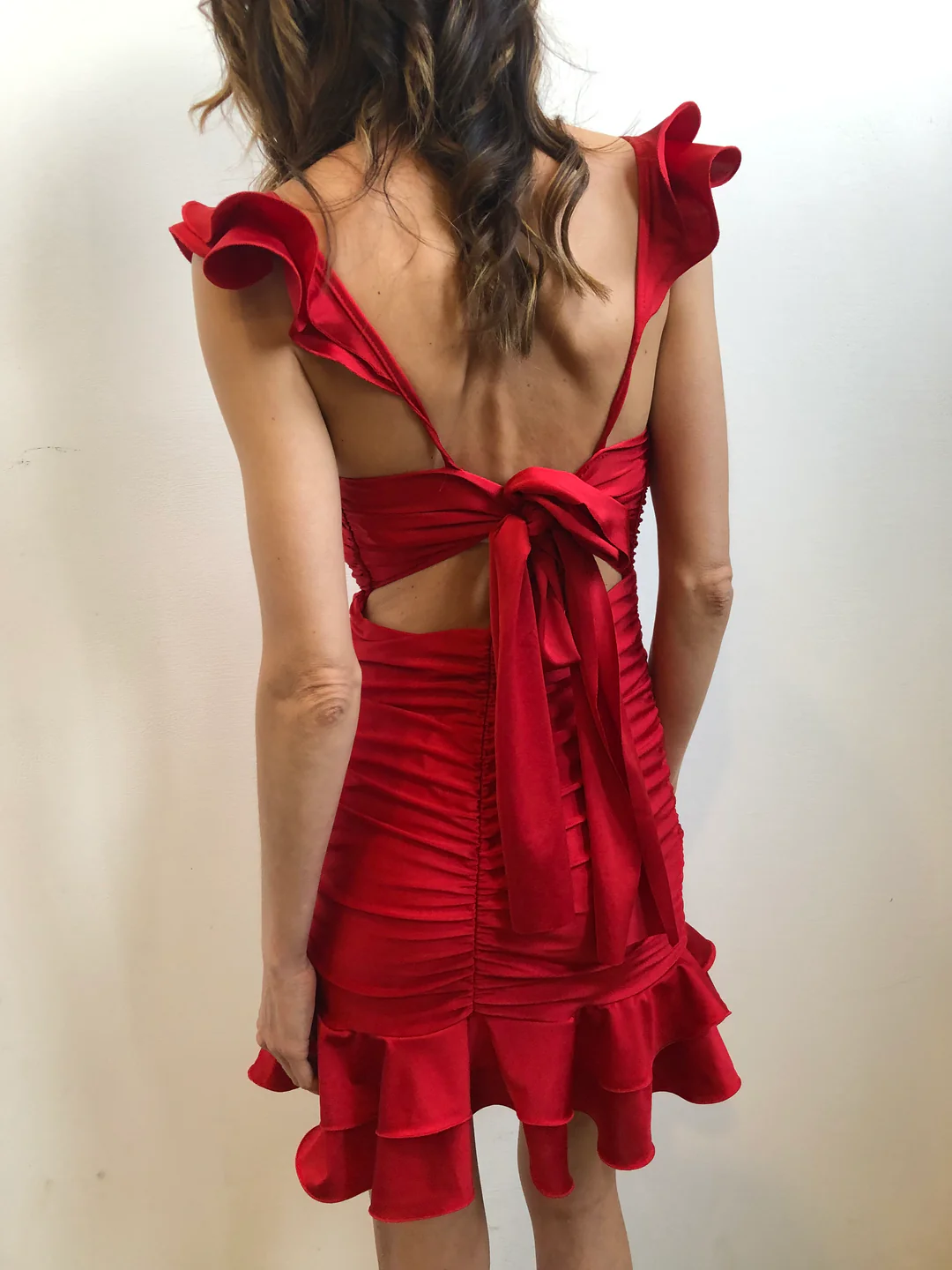 Rochie Dama scurta cu bretele cu volanase [4]