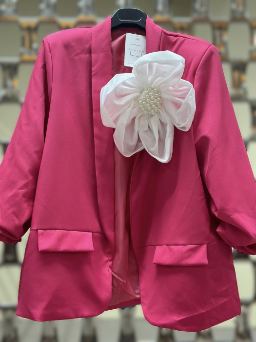 Sacou Damă cu Floare Ornamentală și Perle Aplicate [1]