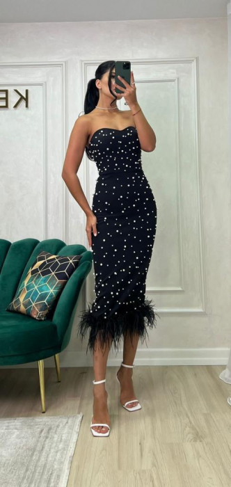 Rochie Dama Midi cu Perle - Aphrodite [1]
