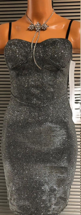 Rochie cu croiala bodycon si aspect stralucitor - Glitter [2]
