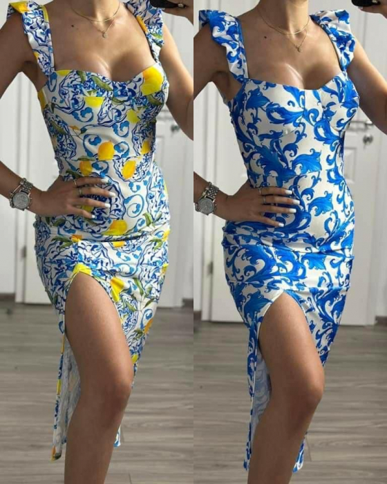 Rochie dama Polka, bumbac elastic, imprimeuri diverse, marime universala [2]