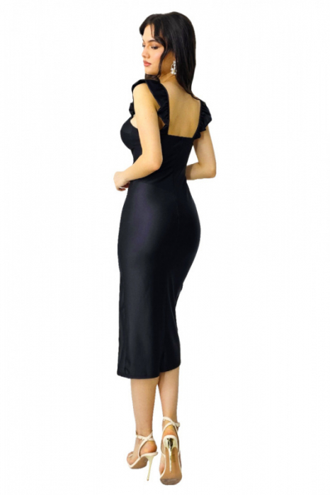 Rochie dama bodycon cu slit adanc si bretele - Daisy [3]