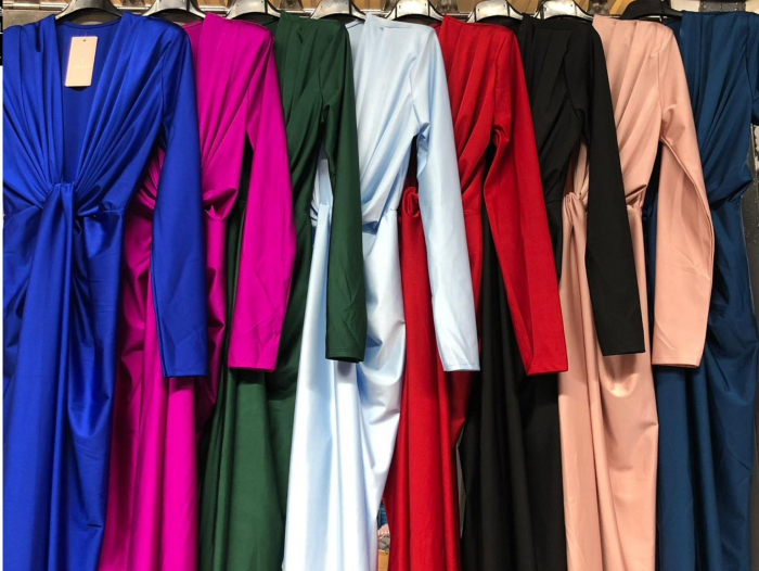 Rochie Dama Satin croiala cu fronseuri si decolteu adanc - Hannah - maneca lunga [6]