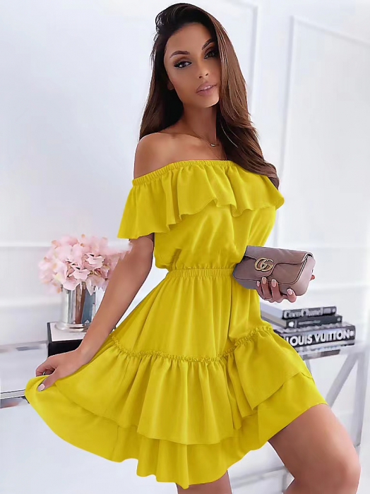 Rochie Baby Doll Scurta cu Volane - Ofelia [1]