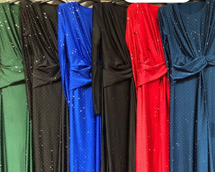 Rochie de seara din satin-lycra cu sclipici maxi [1]