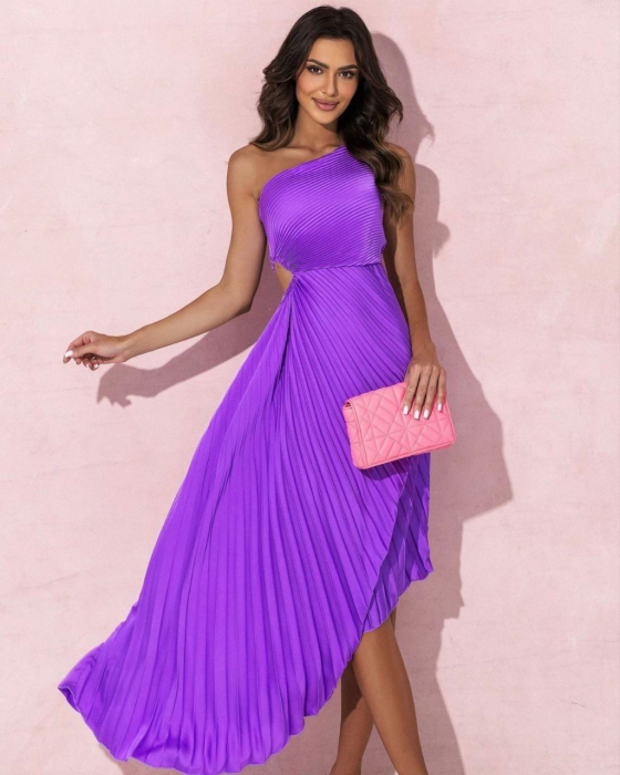 Rochie de seara midi Rosie Plisata - mov [1]