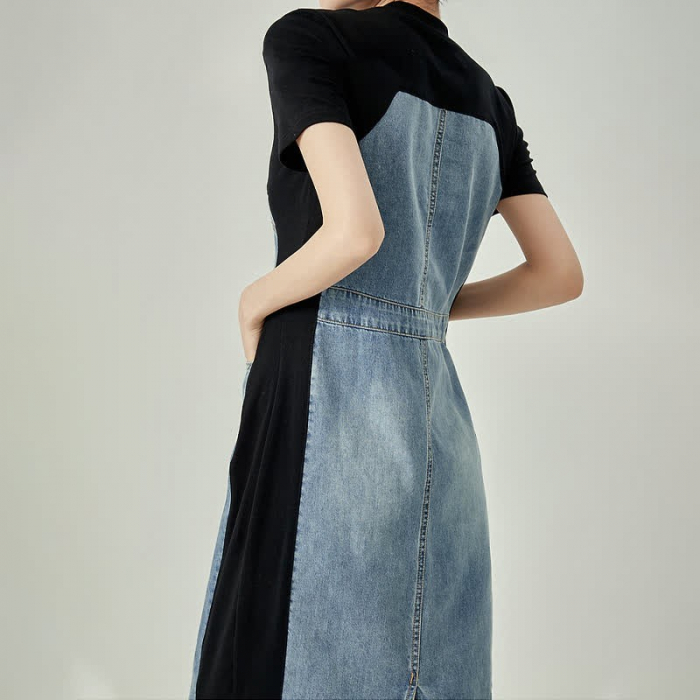 Rochie Denim Blend model asimetric - negru [3]