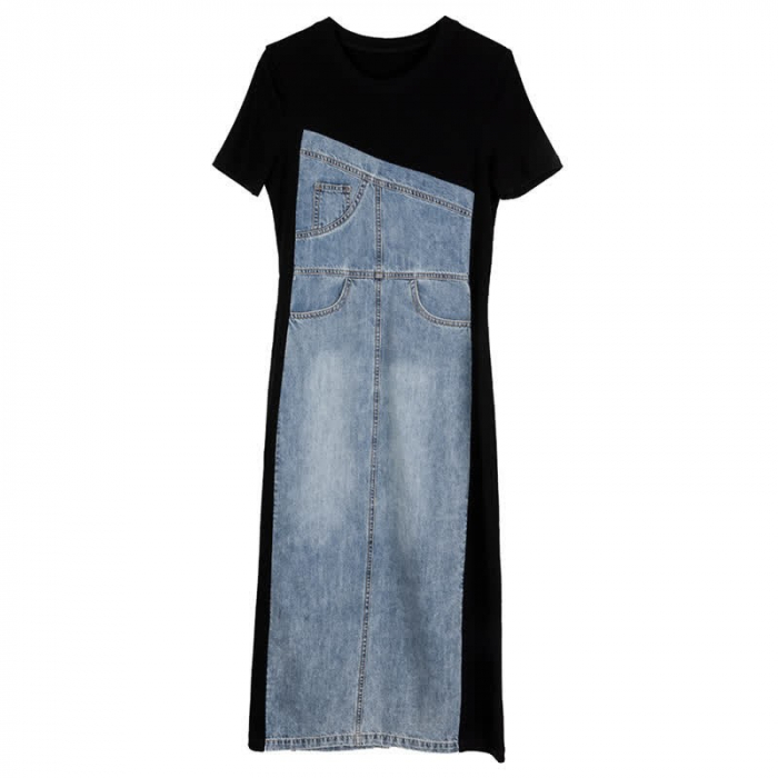 Rochie Denim Blend model asimetric - negru [8]