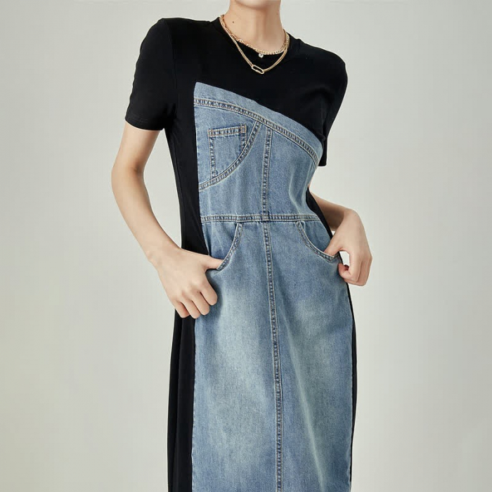 Rochie Denim Blend model asimetric - negru [4]