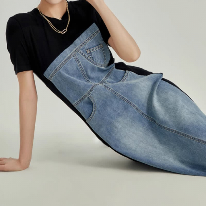 Rochie Denim Blend model asimetric - negru [5]