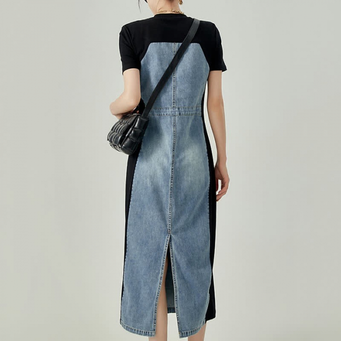 Rochie Denim Blend model asimetric - negru [2]