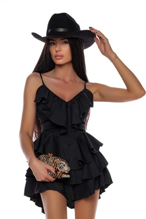 Rochie cu volane, decolteu adanc, marime universala, diverse culori - Russian [4]
