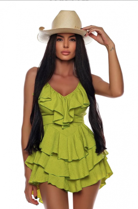 Rochie cu volane, decolteu adanc, marime universala, diverse culori - Russian [5]