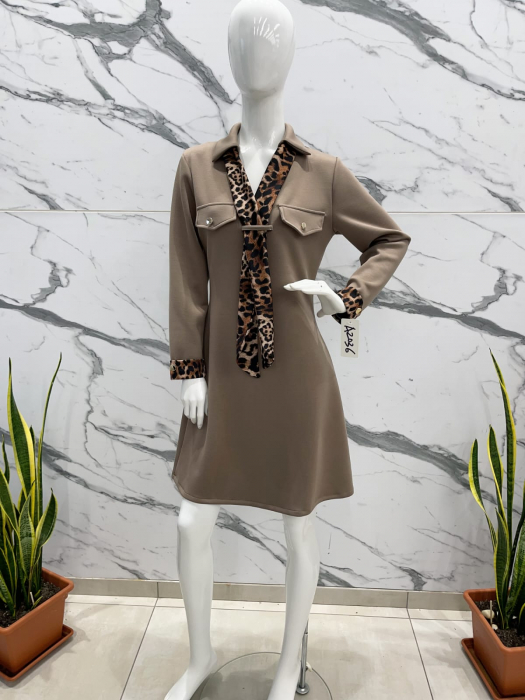 Rochie cu esarfa si guler polo [2]