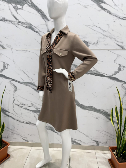 Rochie cu esarfa si guler polo [4]