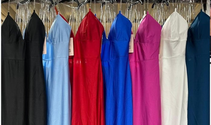 Rochie Eleganta De Seara Midi Cu Lanturi Spate, Made in Italy, Marime Universala [5]