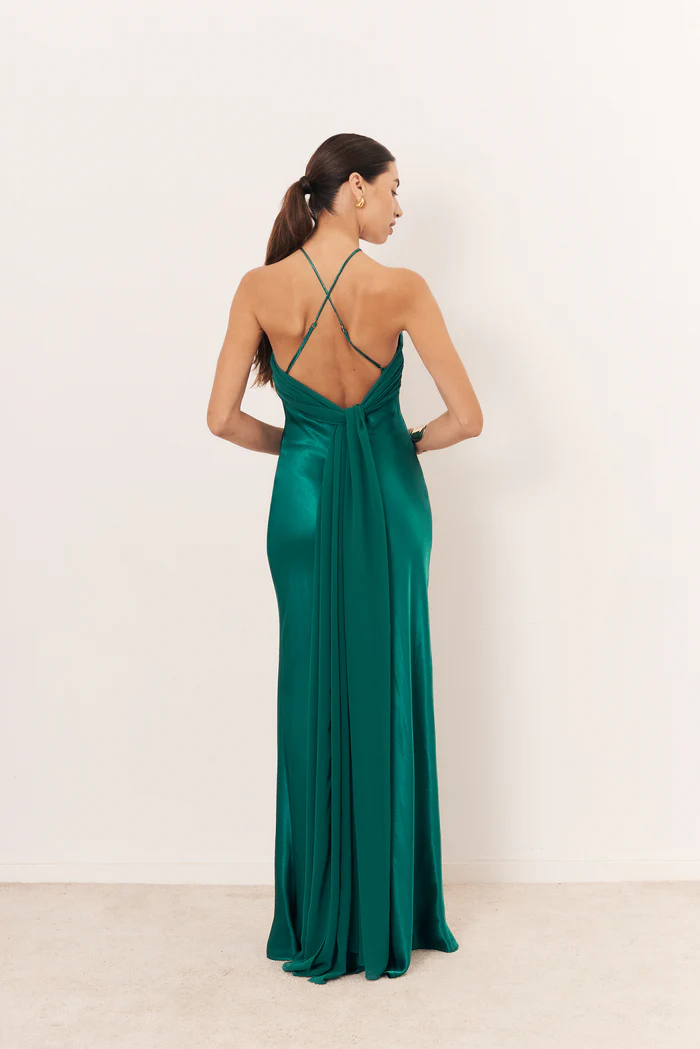 Rochie lunga Capri satin, esarfa reglabila si croi pe bie – eleganta multifunctionala, marime universala S-M [5]