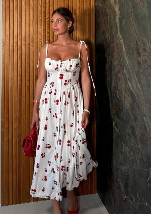 Rochie Lunga Model Decupat pe Picior - Positano - stil camasa [5]