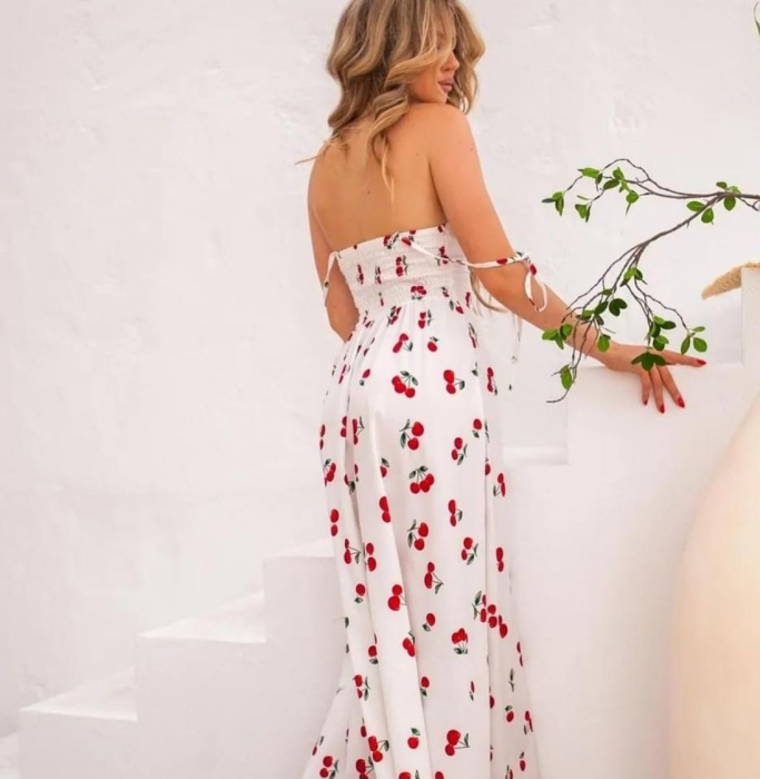 Rochie Lunga Model Decupat pe Picior - Positano - stil camasa [3]