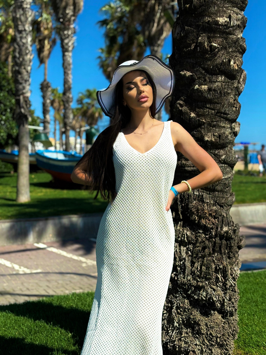 Rochie plaja tricotata lunga, model vara, marime universala S-L – 4 culori [2]