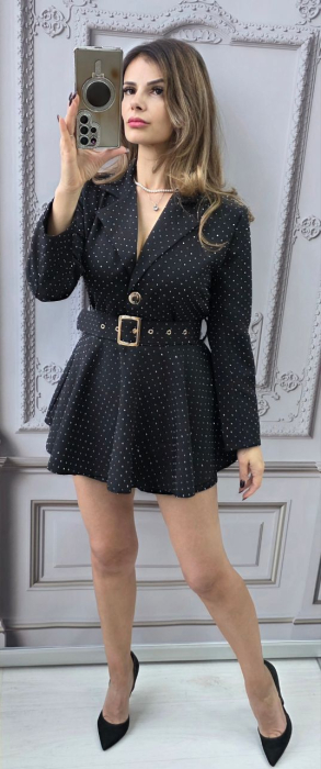 Rochie Sacou cu Sclipici si Curea [3]