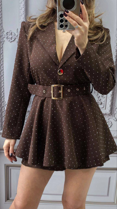 Rochie Sacou cu Sclipici si Curea [6]