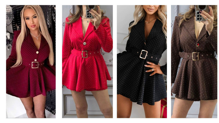 Rochie Sacou cu Sclipici si Curea [7]