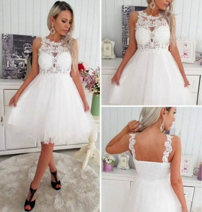 Rochie scurta ocazie din dantela si voal - Baby Doll [2]