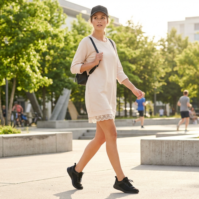 Rochie Sport cu buzunare din bumbac și broderie [3]