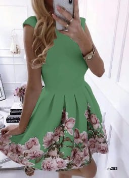 Rochie Imprimeu Floral Scurta - Camy [1]