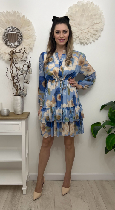 Rochie Voal Cu Captuseala Vascoza, Imprimeu Floral, Marime Universala, Croi Lejer [1]