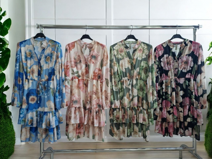 Rochie Voal Cu Captuseala Vascoza, Imprimeu Floral, Marime Universala, Croi Lejer [2]