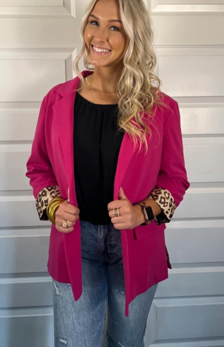 Sacou Dama cu mansete animal print [2]