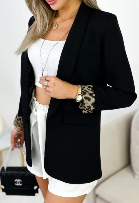 Sacou Dama cu mansete animal print [2]