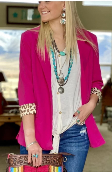 Sacou Dama cu mansete animal print [1]