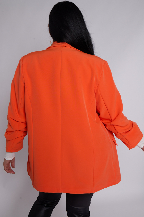 Sacou Plus Size cu Maneca Incretita si Detalii de Buzunare [2]