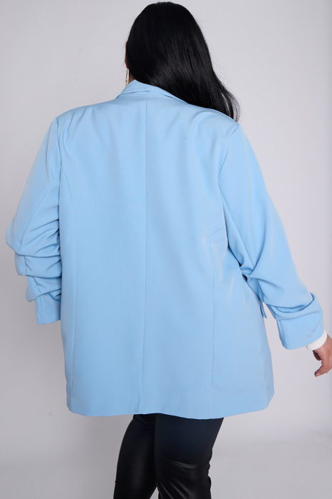 Sacou Plus Size cu Maneca Incretita si Detalii de Buzunare [2]
