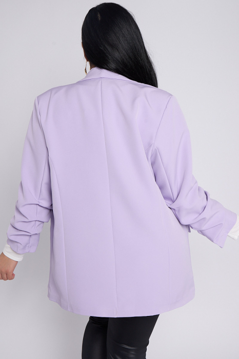 Sacou Plus Size cu Maneca Incretita si Detalii de Buzunare [2]
