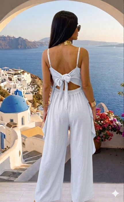 Salopeta eleganta dama cu volane si pantaloni largi-diverse culori [2]