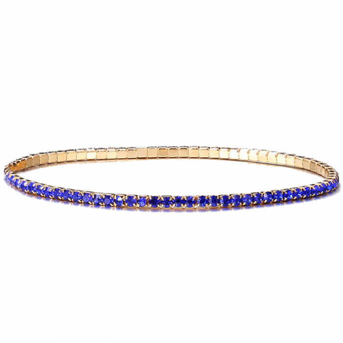 Set Bratari Tennis, Cristal Zirconiu Turcoaz 1mm, elastica, din otel inoxidabil [3]