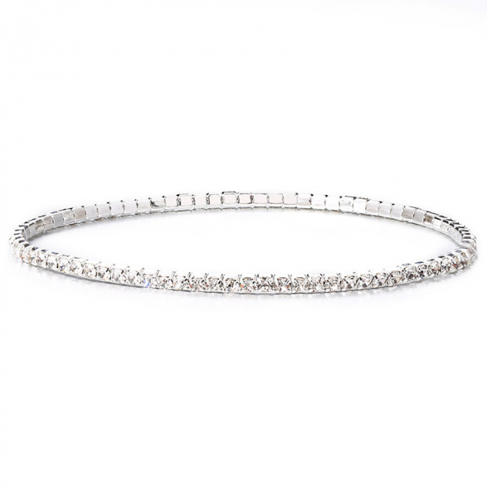 Set Bratari Tennis, Cristal Zirconiu Turcoaz 1mm, elastica, din otel inoxidabil [17]