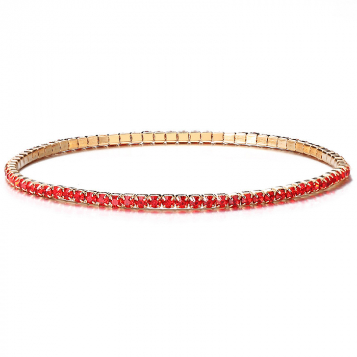 Set Bratari Tennis, Cristal Zirconiu Turcoaz 1mm, elastica, din otel inoxidabil [22]