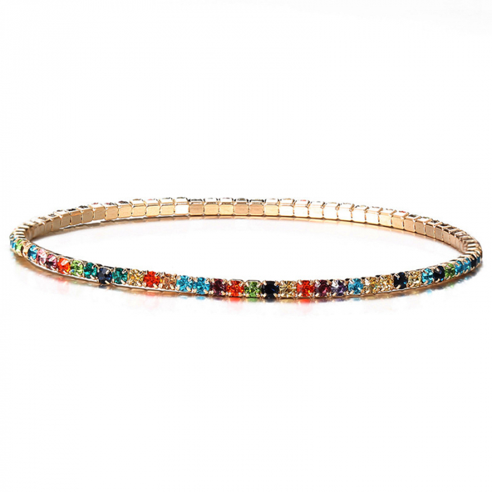 Set Bratari Tennis, Cristal Zirconiu Turcoaz 1mm, elastica, din otel inoxidabil [14]