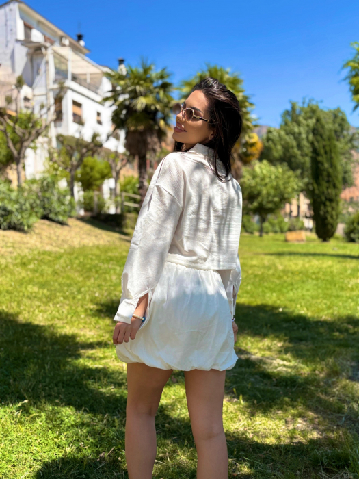 Set dama vara camasa lejera si pantaloni tip fusta gogosar din in – marime universala [2]